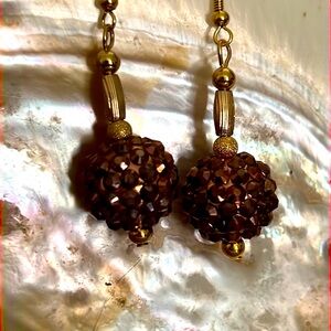Chocolate Confetti Beaded Earrings.